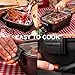 ZONETECH 12V Personal Roaster with Glass Lid Portable Non-Stick 11.5-inch Pan Stay-Cool Handles, Rapid Heat Up, Perfect For Camping, Picnic and more