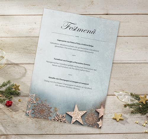 SIGEL DP430 Christmas Motif Papers "Glamorous Christmas" - Blue, Kupfer - 90 GSM - A4-100 Sheets - Image 4