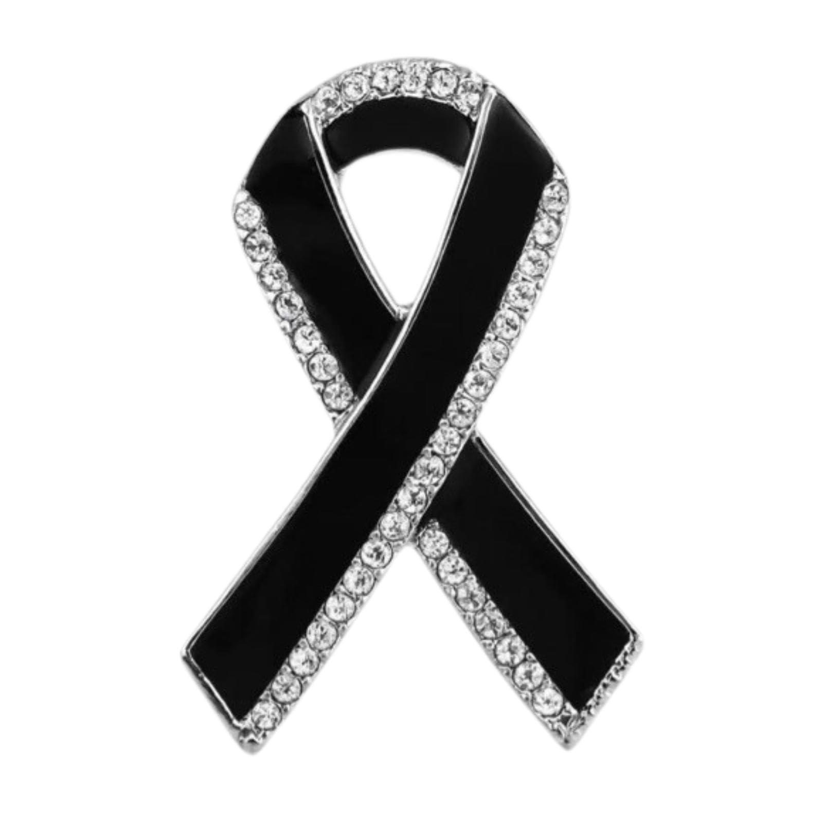Broche con Cinta funeraria, 4 cm, Metal, para Servicio conmemorativo del Día del Recuerdo, Accesorio de Ropa de luto Negro.
