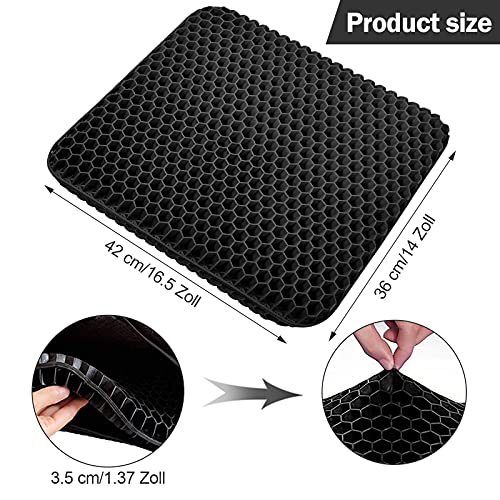 Image of Gel Chair Cushions,Cooling seat Cushion Honeycomb Design Super Breathable Cushion for Summer Home Office Chair Car Wheelchair (Black)