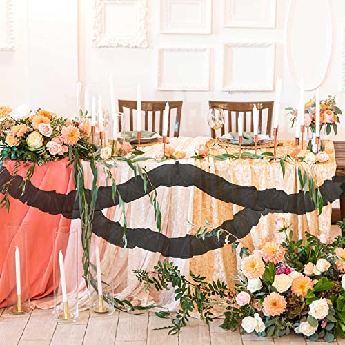 Ancirs 3 Yards Organza Ruffled Pleated Lace Fabric Trim For Dress Collars Sleeves Decoration Throw Pillow Decor Appliques Patches & Handmade Diy Sewing- Black #TOP3