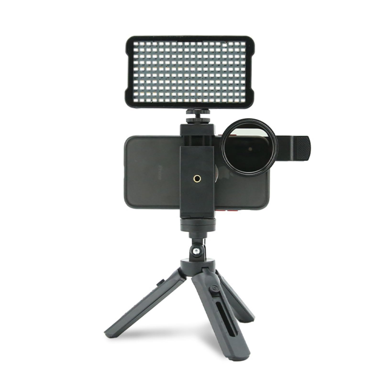 Clip Fill Light con Lente Polarizador CPL, Brillo Ajustable Eliminando Reflejos Luz de Video Fotográfica para Smartphones y Cámaras, Portátil Batería 3100mAh Pantalla OLED