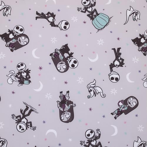 Image of Disney Nightmare Before Christmas Gray, Black, White, and Blue, Jack Skellington Super Soft Nursery Fitted Crib Sheet