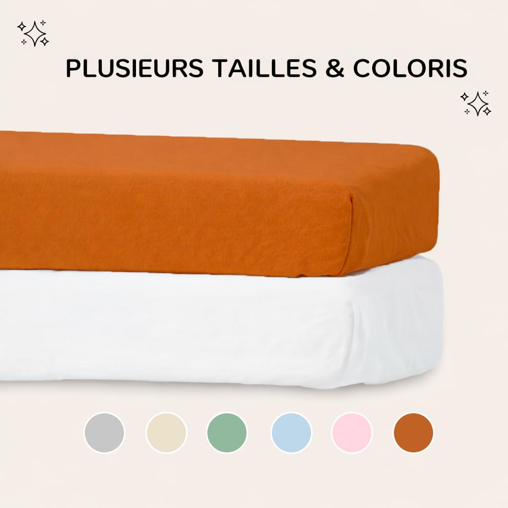 Lot de 2 draps-Housse+1 alèse 50x83 imperméable Oeko Lot de 2 draps-Housse+1 alèse 50x83 imperméable Oeko