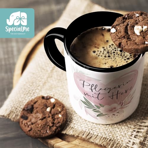 SpecialMe® Kaffee-Tasse mit Name und Spruch mit Herz Initiale Monogramm Dankeschön personalisierte Geschenke Inner-schwarz Keramik-Tasse – Ansicht 4