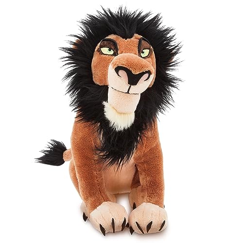 Disney Store Offizieller Mittelgroßer Scar Plüsch aus Der König der Löwen, 35 cm, Kuscheltier mit Flauschiger Mähne und Schwanz, Geeignet ab Geburt