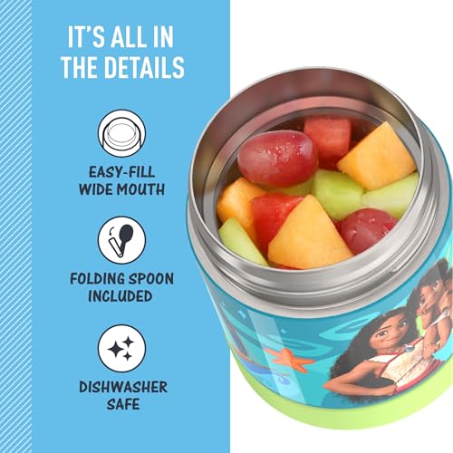 Image of THERMOS FUNTAINER Insulated Food Jar, 10 Ounce, Kid Friendly Food Jar with Foldable Spoon, Moana