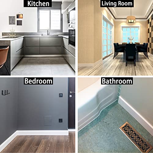 Gaahing Sockelleisten-Leistenleiste zum Abziehen und Aufkleben, überstreichbare Vinyl-Wandsockelleiste für Stuhlschienen, 12 m x 10 cm