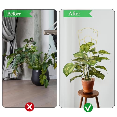 Image of 30 Inch Trellis for Climbing Plants Indoor 4 Pack Indoor Plant Trellis for Potted Plants Metal Garden Trellis for pots Indoor Outdoor for Monstera Pothos Vine Ivy Hoya(4Pcs 30inch Gold)