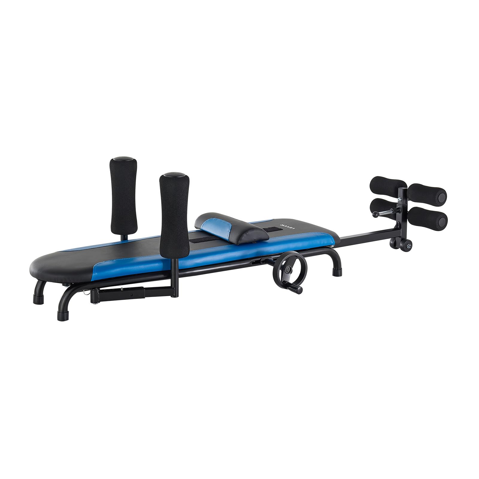 VEVOR Mesa de Tracción Lumbar Capacidad de 159 kg, Banco de Estiramiento de Espalda Estructura Estable, Reposabrazos Ajustables, Alta Resistencia, Tabla de Inversión para Hombros, Cuello, Espalda