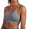 PUMA Women's 2 Pack Y-Back Seamless Sports Bra, Black/Grey, Large