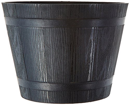 Fourwalls Plastic Planters Indoor Container for Plants and Trees (Black, 17 cm Tall)