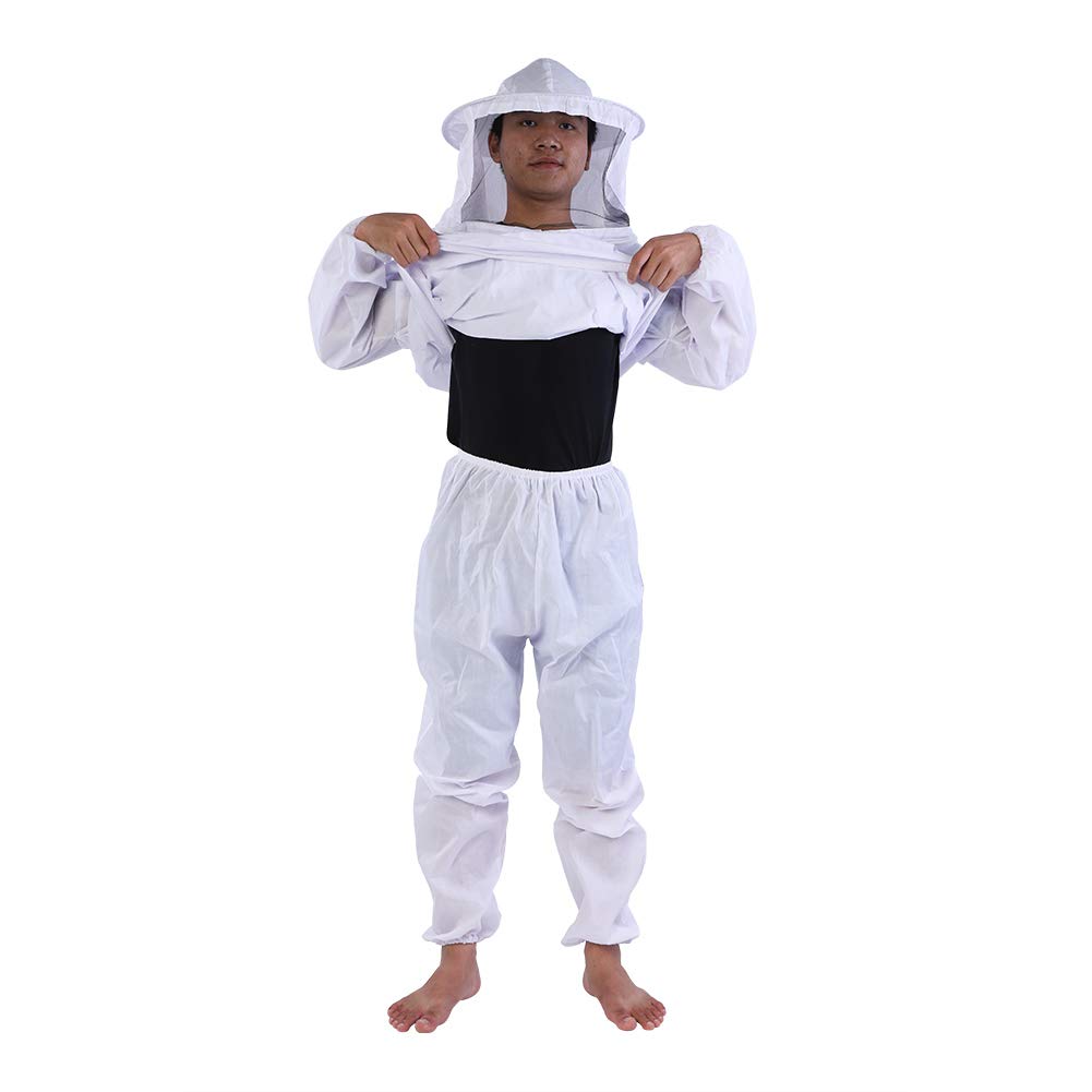 KUIDAMOS Tuta da Apicoltura Professionale Durevole, Attrezzatura per Apicoltore, Pantaloni per Protezione Dell'alveare, Colore Bianco