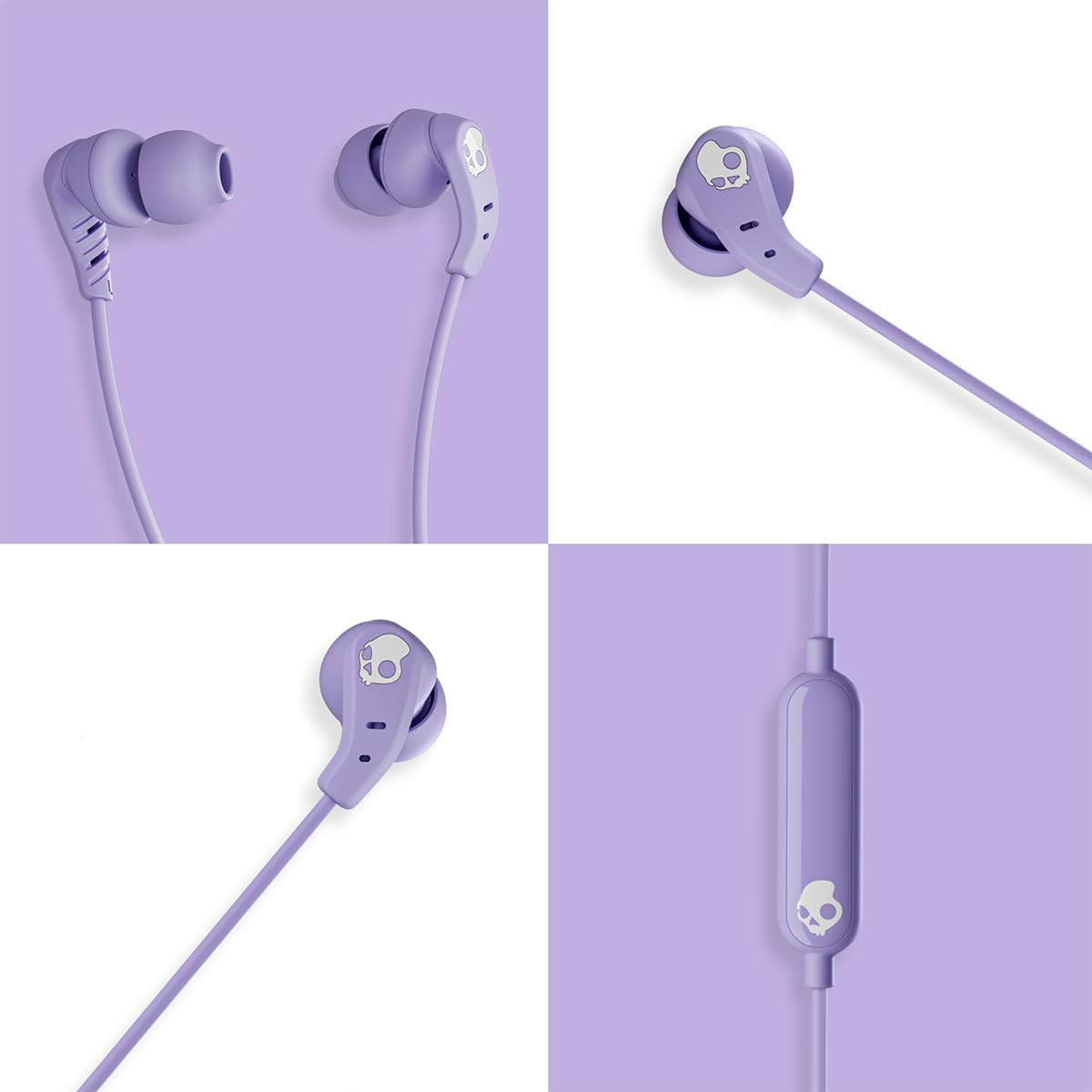 Skullcandy Set USB-C Wired Earbuds with Noise Isolating Fit, Built-in Microphone Call and Track Control for iPhone Android, Ear Gels Included for Custom Fit - Preppy Purple - Image 6