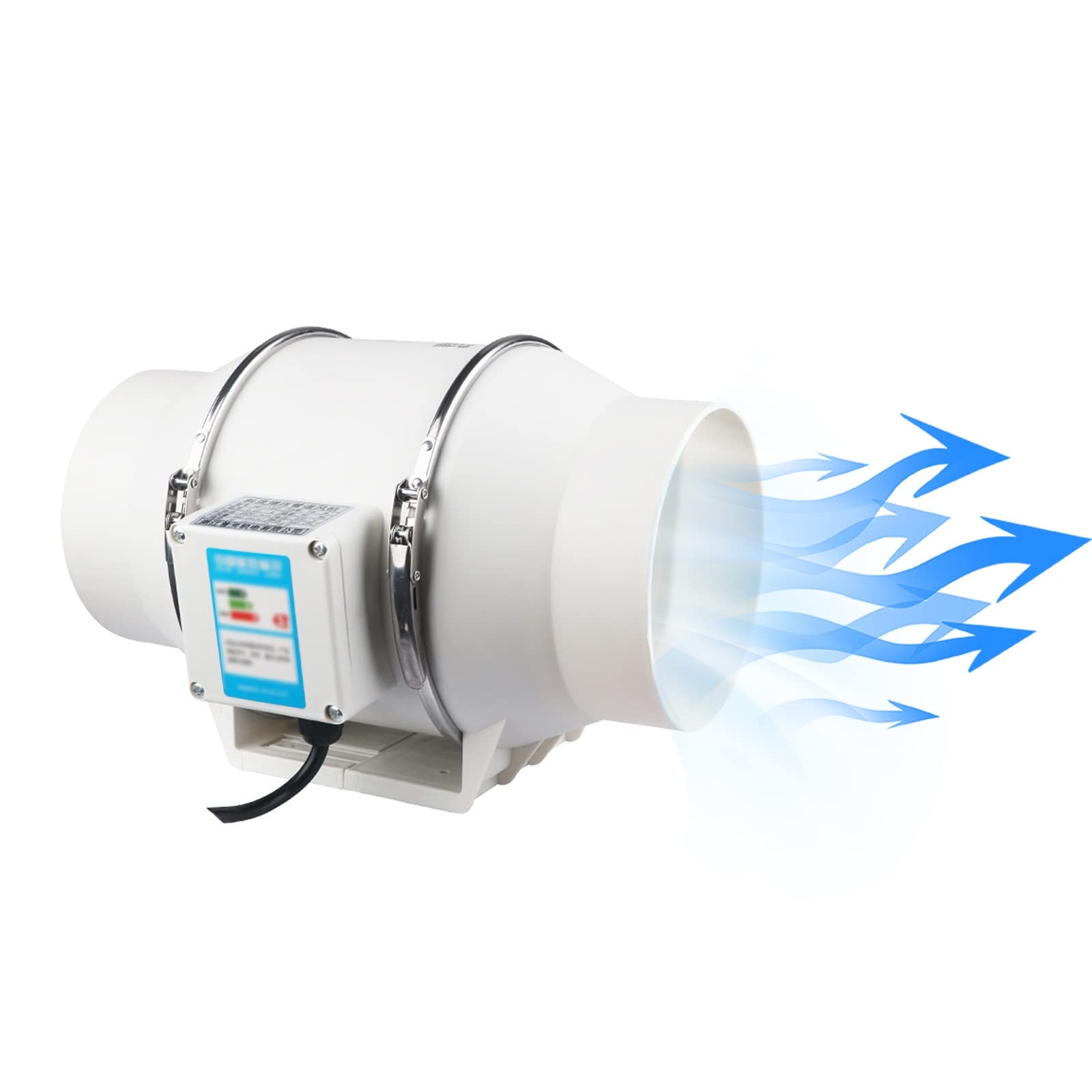 Ventilatore Condotto Circolazione dell'Aria Silenzioso 6 Pollici/145 Mm Aspirazione in Linea Regolazione della velocità a 2 Bagno Ventilazione Aspiratore Scarico