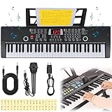 61 Teclas Piano de Teclado: Piano Eléctrico Multifuncional de Instrumento Musical Recargabl - Teclado Musical de...