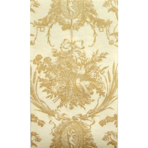 Napkin/Guest Towel by Caspari - Romantic Toile - Gold/Cream