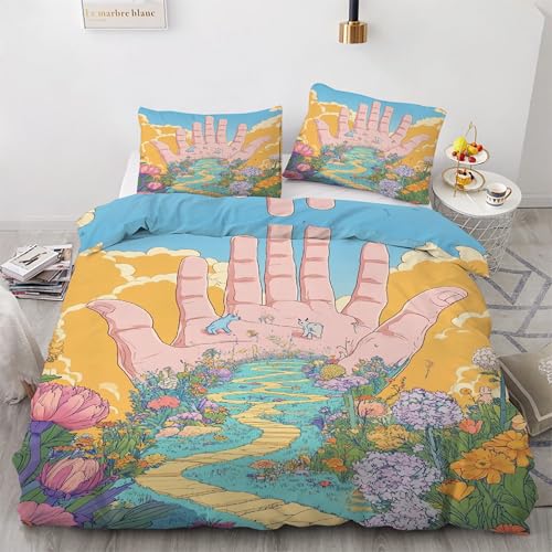 Parure de lit fleurs 240x260 haut de gamme en microfibre douce - 2