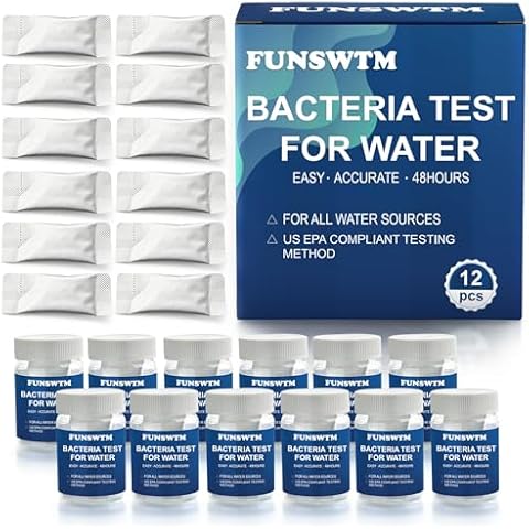 Coliform Bacteria Water Test Kit: 12-Pack Water Bacteria Test Kit Easy at-Home Well Water, Tap, Pool, Spring, Pond, Lake Drinking Water Quality Test Cover