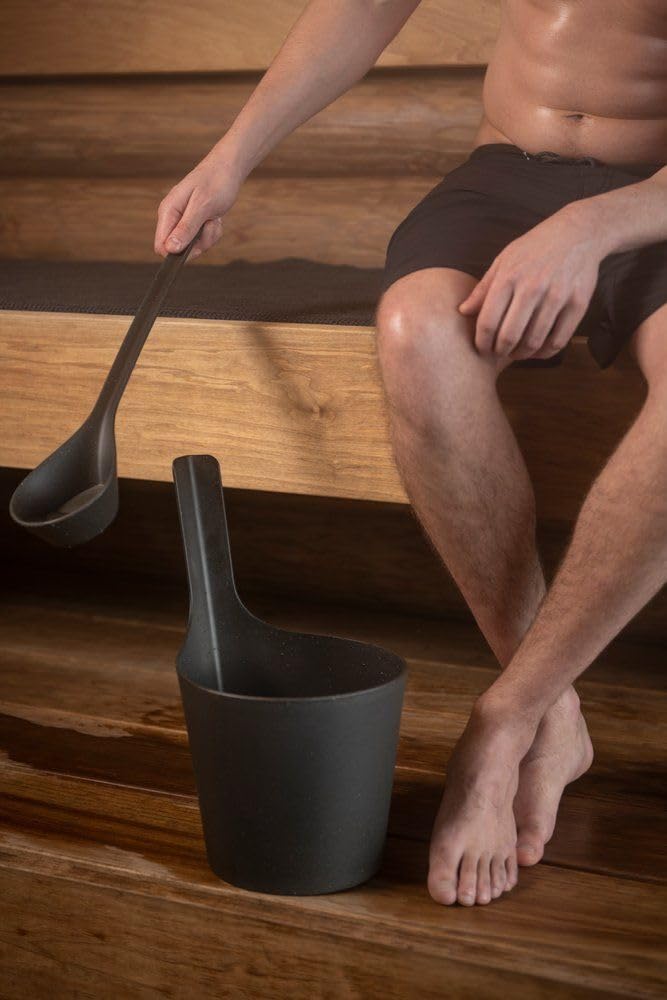 Northern Lights Group Rento Pisara Sauna Pail Bio-Composite - Peat/Black - Finnish Sauna Accessories
