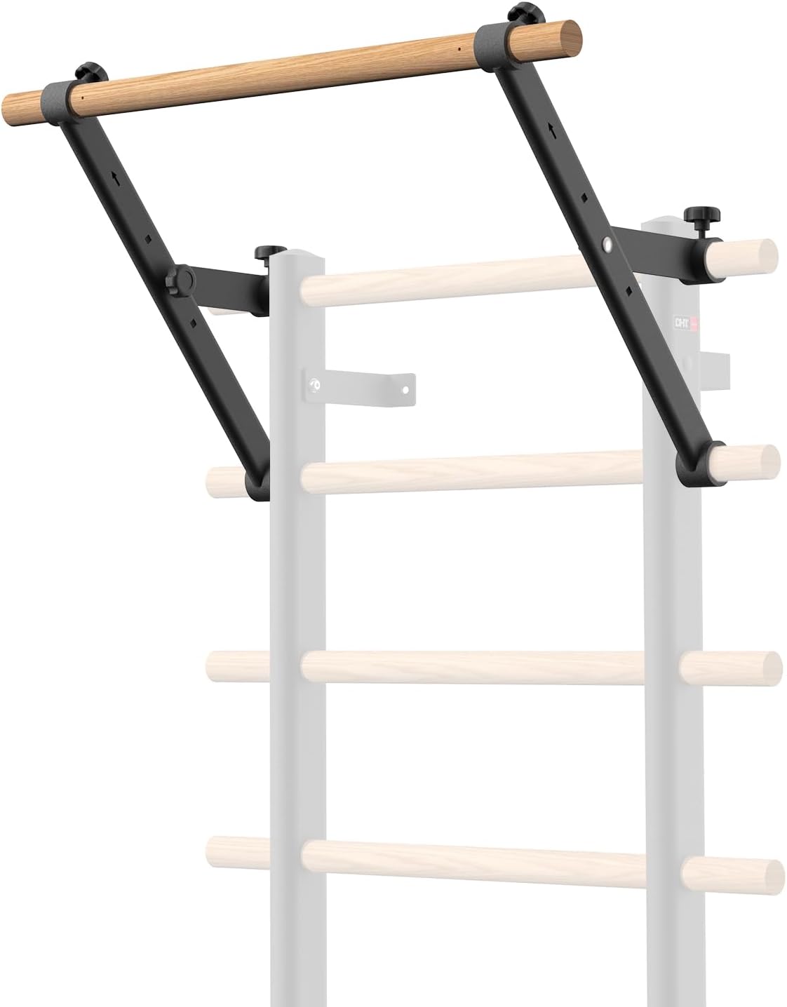 DHT Wood Stall Bar Swedish Ladder Suspension Trainer with 9 Strategy Rods for Home, Gym, School, Clinic