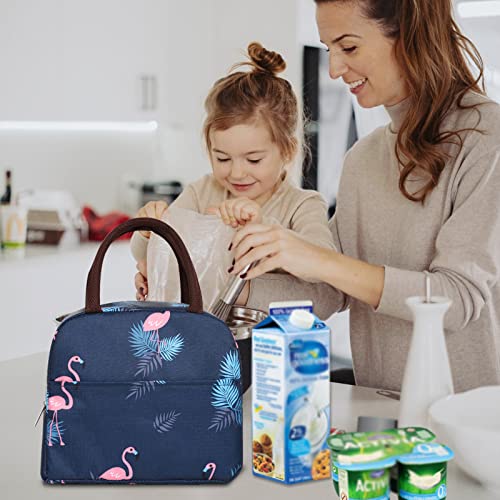 Andiker Insulated Lunch Bag, Reusable Water-Resistant Thermal Aluminum Firm Lunch Container Portable & Durable Lunch Tote Bag With Front Pocket Zipper Closure For Adults & Kids Office School (Bird) #TOP3