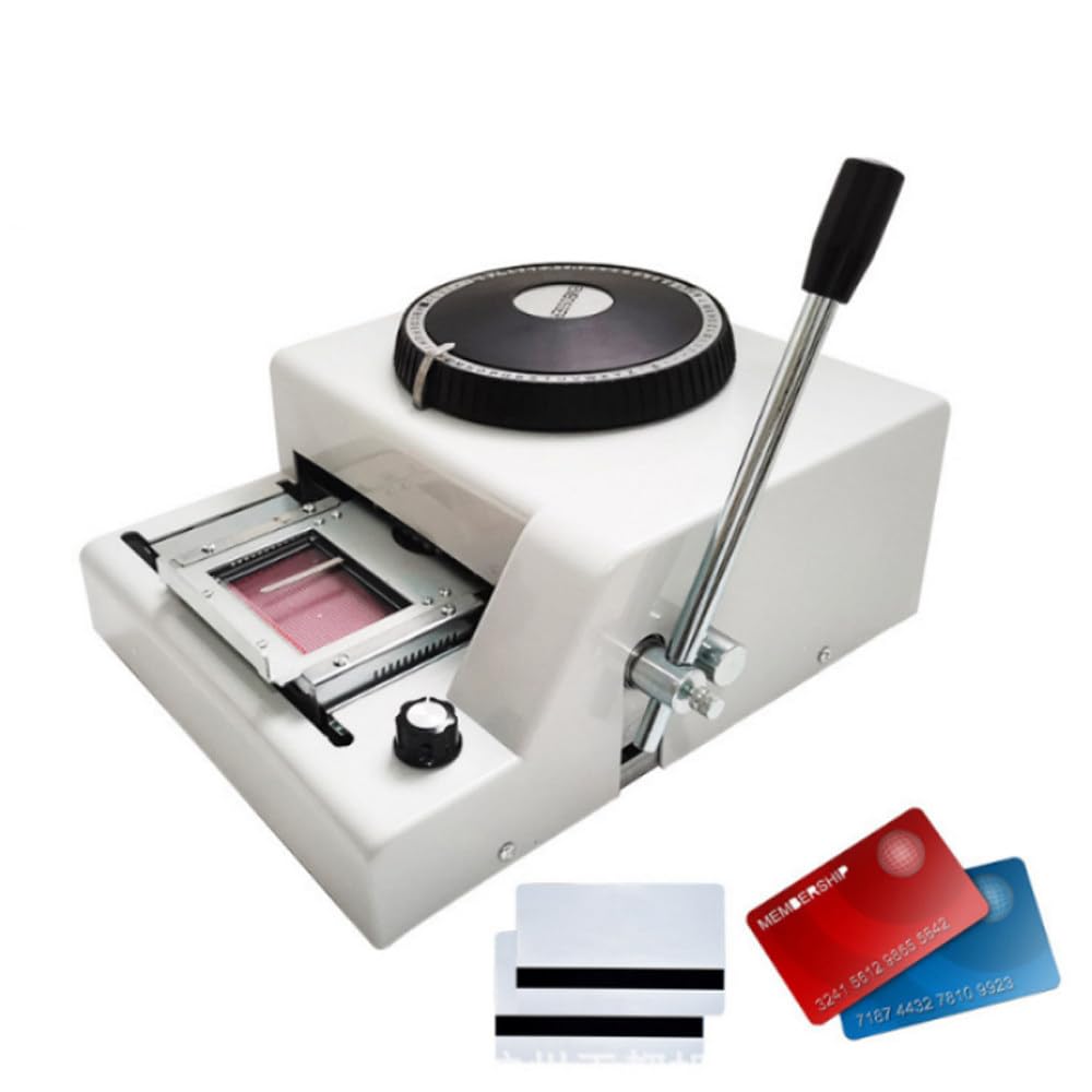 ShaiVrissian Code Printer and Embossing Machine,Manual Pvc Card Embossing Machine,72 Character,Adjustable Spacing and Depth Control,For Pet Tags,Credit Cards,Id Cards