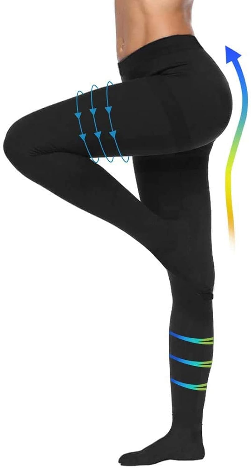 20-30mmHg Compression Pantyhose for Women, Medical Compression Stockings, High Waist Opaque Compression Tights for Lymphadema Edema, Swelling, Varicose Veins, Support Hose for Teacher Doctor