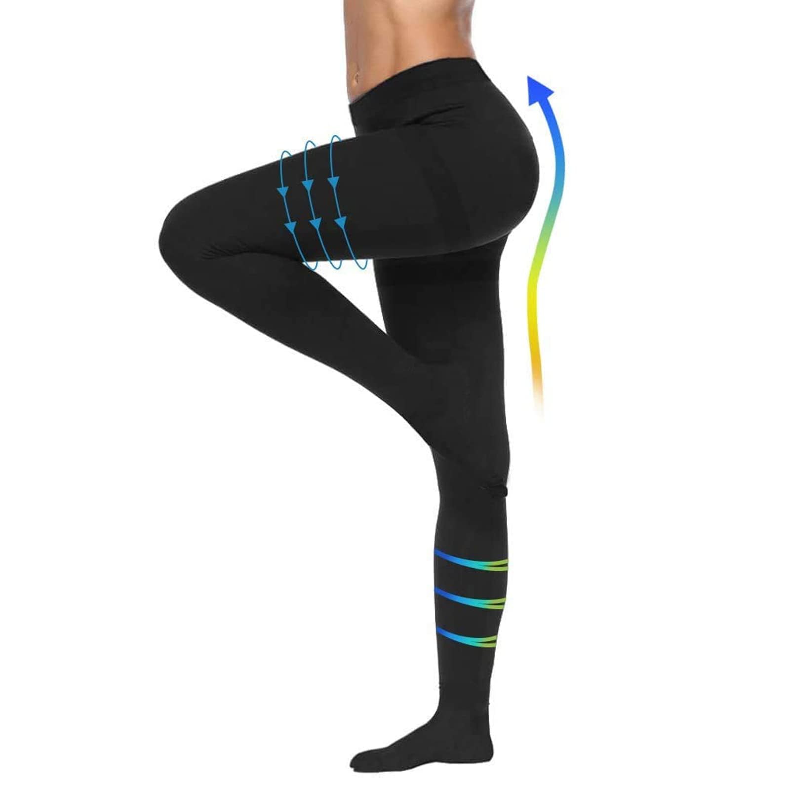 20-30mmHg Compression Pantyhose for Women, Medical Compression Stockings, High Waist Opaque Compression Tights for Lymphadema Edema, Swelling,