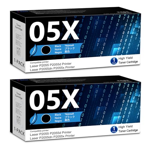 Toner 05X CE505X noir haute capacité lot de 2 recharges pour imprimante laser P2055dn P2055x