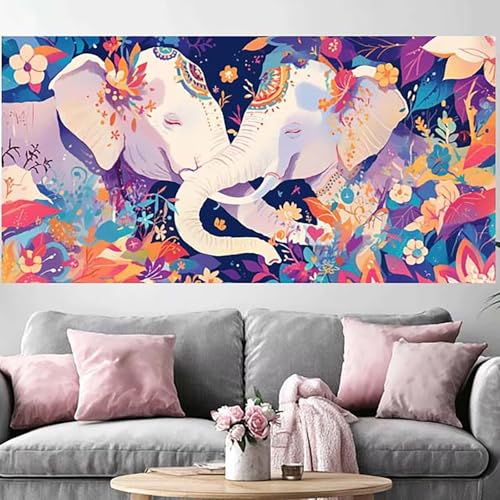 Peinture Diamant Éléphant XXL pour Grand Mur | Soulager le Stress par l'Art