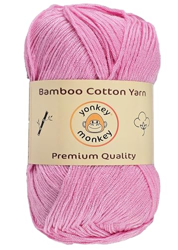 Image of 10-Pack of Yonkey Monkey 500 Grams Yarn - 70% Rayon derived from Bamboo, 30% Cotton - Imported - Pink 9025