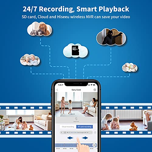 Hiseeu 2K Security Camera Wireless Outdoor, 2-Way Audio, 3Mp Surveillance Cameras, Ip66 Waterproof, 2.4Ghz Only, Motion Detection, Ir Night, Sd Storage, Compatible Wifi System, Work With Alexa #TOP5