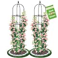 2 Pack Garden Obelisk Trellis for Climbing Plants, 71" Metal Rustproof Plant Support Rose Trellis, Tower Potted Cages for Flowers Fruits Vegetable Vines Indoor & Outdoor, Black(4 Tiers)