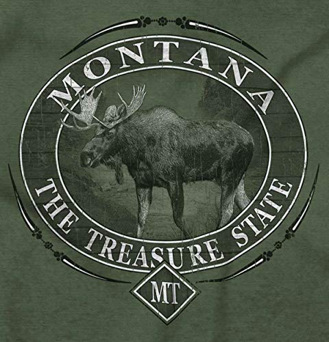 Montana Mt Rugged Mountain Moose Graphic T Shirt Men Or Women Military Green #TOP1