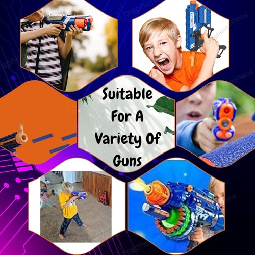 Image of GRAPHENE 50 Pcs Foam Suction Bullets Darts for Toys Guns Sticky Safe Hollow Refill Darts Set Compatible with Hot Fire Nerf N-Strike & Blaze Storm Blaster Strike Elite Gun Target Game for Kids