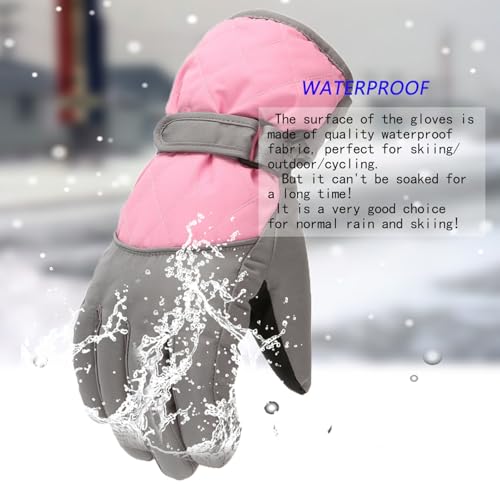 Genérico Guantes de esquí para niños y niñas engrosamiento invierno algodón frío deportes impermeables a prueba de viento guantes de nieve para niños y niñas - imagen 5