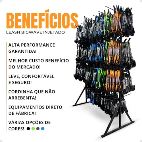 Leash Surf Bigwave Tornozelo 8'' x 7.0mm - Soulfins Cordinha Injetado PRÓ Para Ondas Grandes (Pret