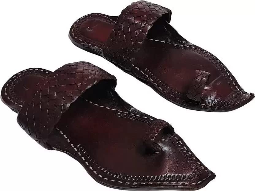 QADUMI Kolhapuri Chappal for Men Stylish|kolapuri chapal Men|Mens Kolhapuri chappals|Men Leather Slippers|Slippers for Men|Chappal Men Stylish (Brown)-image-41