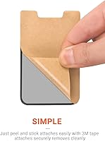 Vista 5 de Funda autoadhesiva para teléfono celular, tarjetero adhesivo con tarjetero adhesivo para tarjeta de crédito, cajero automático para iPhone