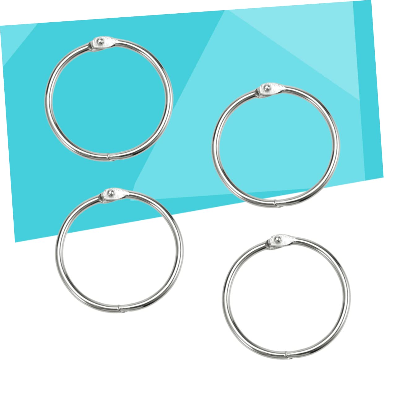 Anelli per Fogli Sciolti in Metallo 100 Pezzi, Argento | Diametro Interno 38mm e Esterno 45mm, Spessore 3, 0mm, per Memo Filing e Sample Holders