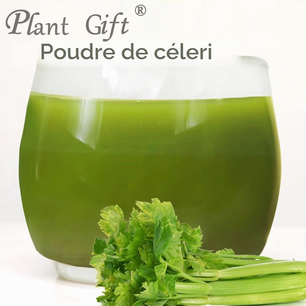 100% Natural Pure Celery Powder 100g/3.52oz 芹菜粉 poudre de jus de céleri pour smoothies, shakes, pâtisseries et boissons, thé | poudre de jus Vert, poudre verte, sans conservateur