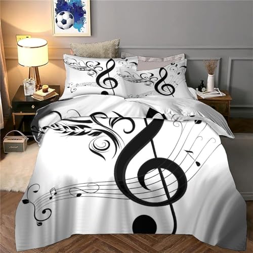 Notes Musicales housse de couette anti-plis super douce lit single 135x200