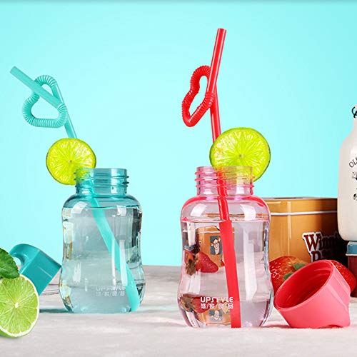 Drinkfles, draagbare sportfles, mini plastic beker, handbeker met touw, geschikt voor outdoor, wandelen, kamperen, reizen, sport, ook geschikt voor dagelijkse dranken, opslag (3 stuks, roze, blauw, groen, 200 ml) - Image 6