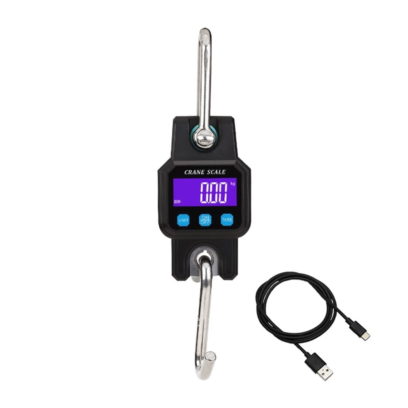 Crane Scale, Crane Scale 150/300/500kg Heavy Duty Hanging Weighting Hook Steelyard Portable LCD Electronic Digital Industrial(300kg-Black)