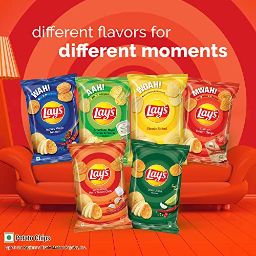 Lay's Potato Chips 52 Gram, Spanish Tomato Tango Flavour, Crunchy Chips & Snacks