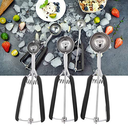 Cuchara para helado de acero inoxidable duradero con acabado elegante negro 3
