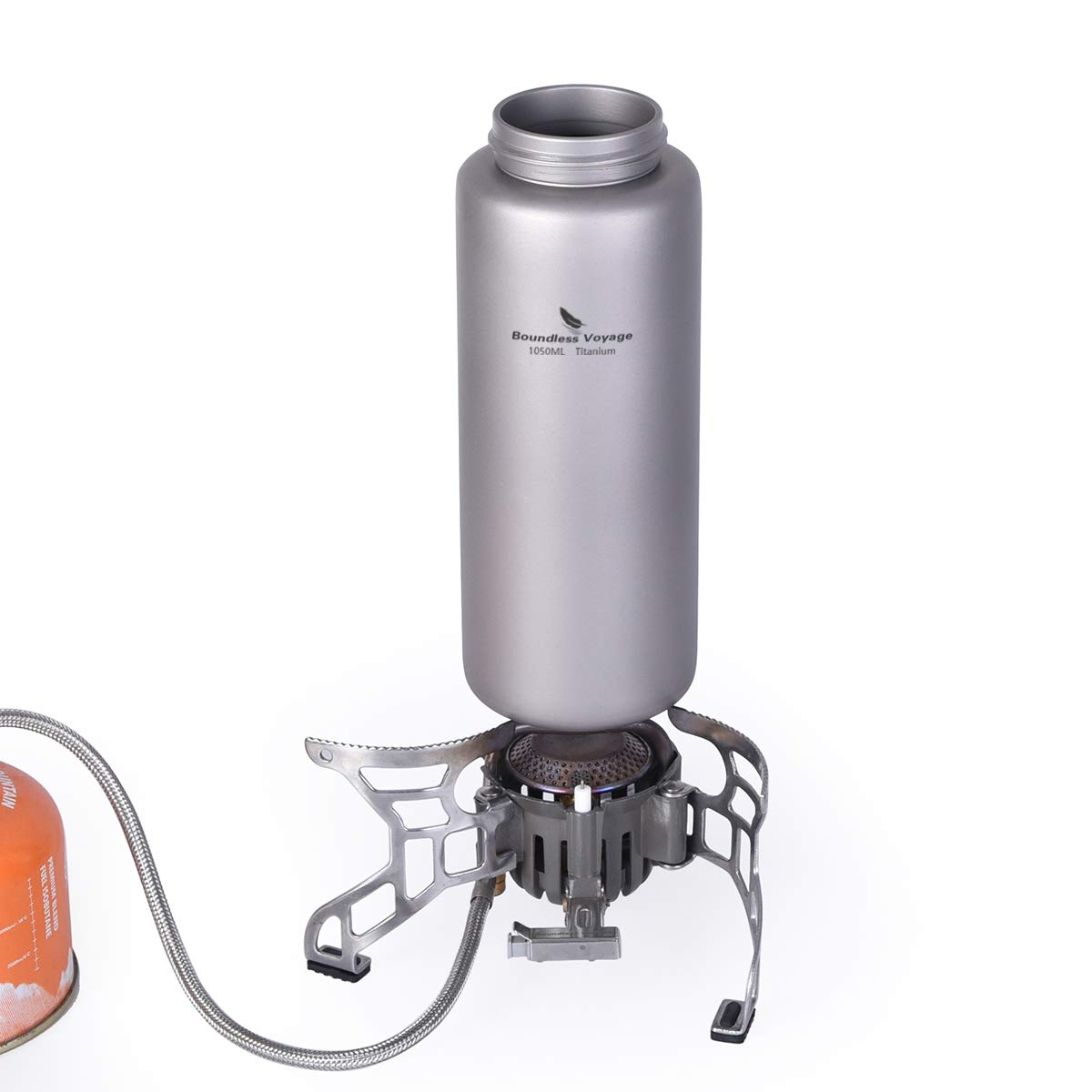 iBasingo Ti3006D Bottiglia in Titanio da 1050 ml Tazza da Campeggio con Apertura Larga Bottiglia per Acqua Portatile Leggera per Escursionismo, Picnic, Singolo Strato Con Manico