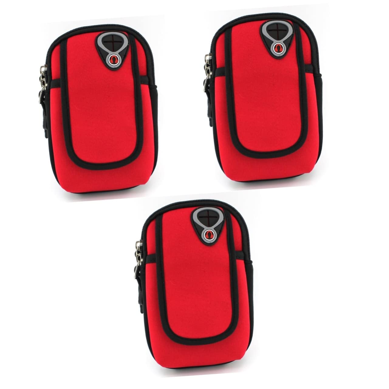 OSALADI 3 Pz borsa da braccio regolabile traspirante lavabile pacchetto braccia ciclo jogging ewexercise marsupio fascia da braccio borsa del pacchetto del braccio rosso