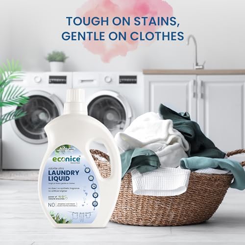 Image of Econice Eco-Friendly Laundry Liquid Detergent -1L (Pack of 3) | Non-Toxic Biodegradable Gentle on Skin | Safe for Kids & Pets | For Top Load & Front Load Washing Machines & Hand Wash | Tough on Stains